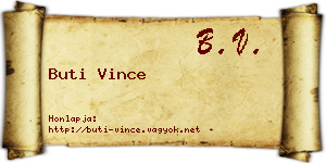 Buti Vince névjegykártya